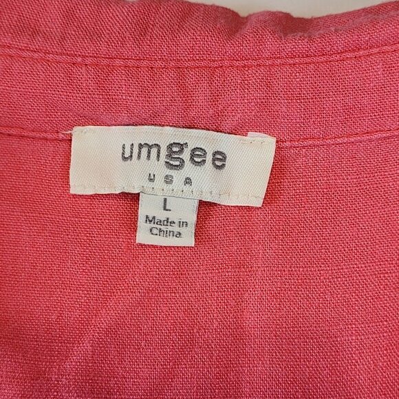 Umgee mini dress size L linen blend sleeveless collared - Picture 6 of 10